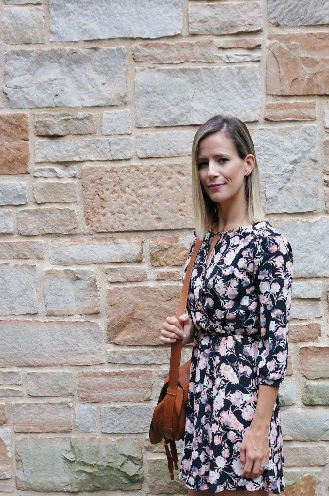 Skater dress, fringe booties, Chloe crossbody
