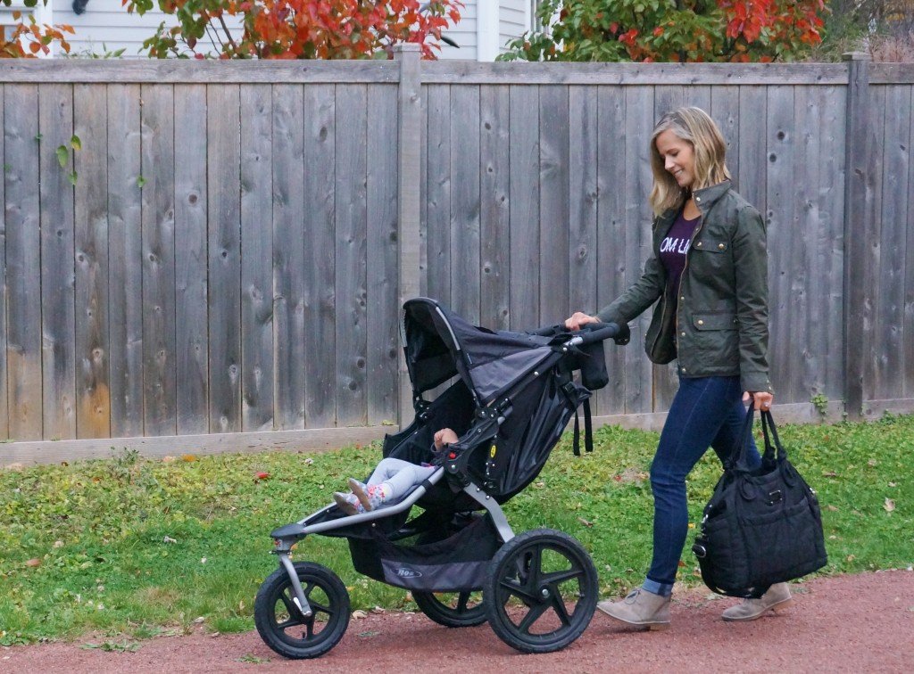 Mom life tee, army jacket denim, and booties