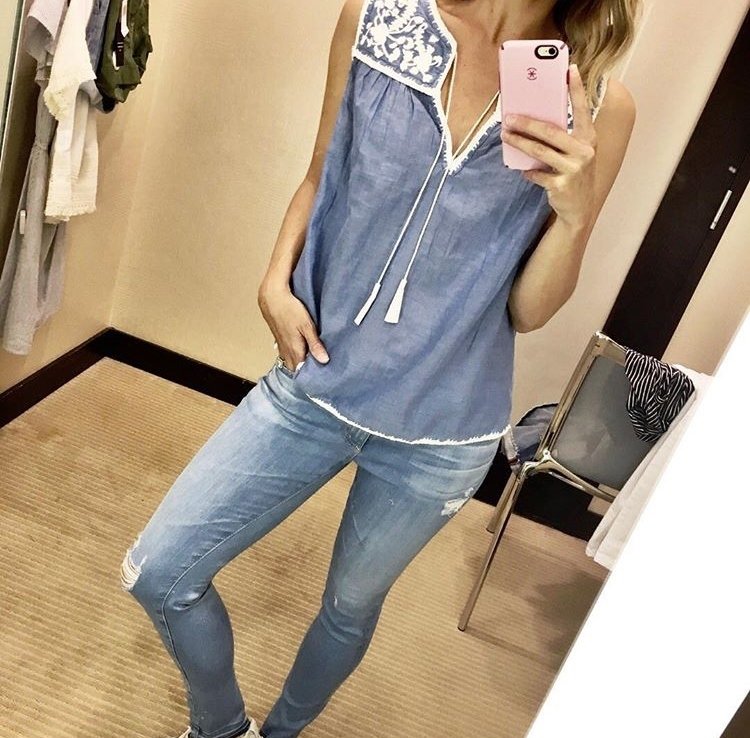 Instagram round-up: chambray top, denim