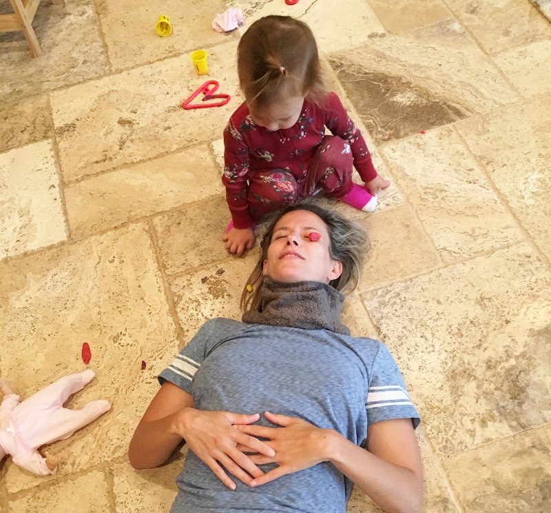 First trimester, play doh with my first baby
