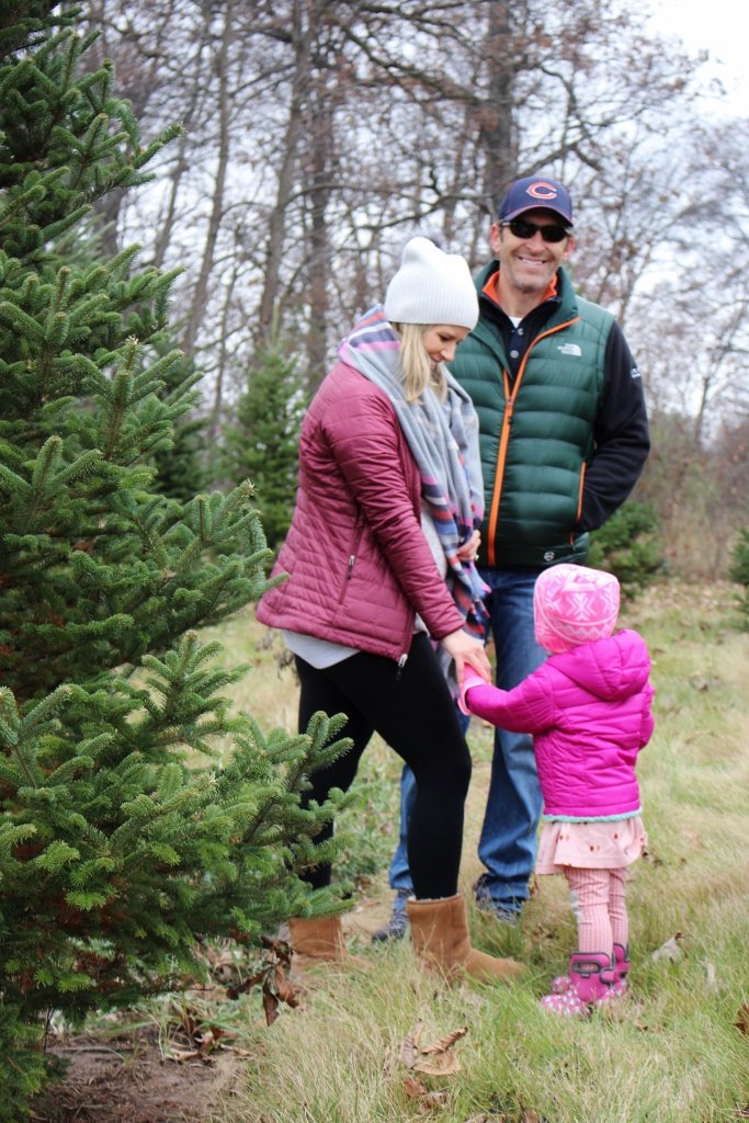 Christmas tree farm with kids