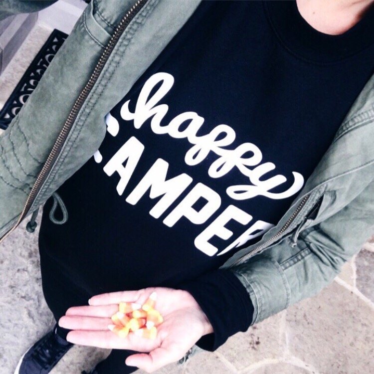 Bump style: sweatshirt, jacket, and leggings