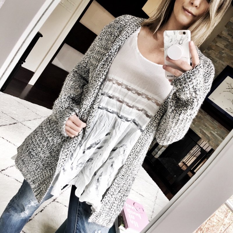 Instagram round up: cardigan, tank, maternity denim