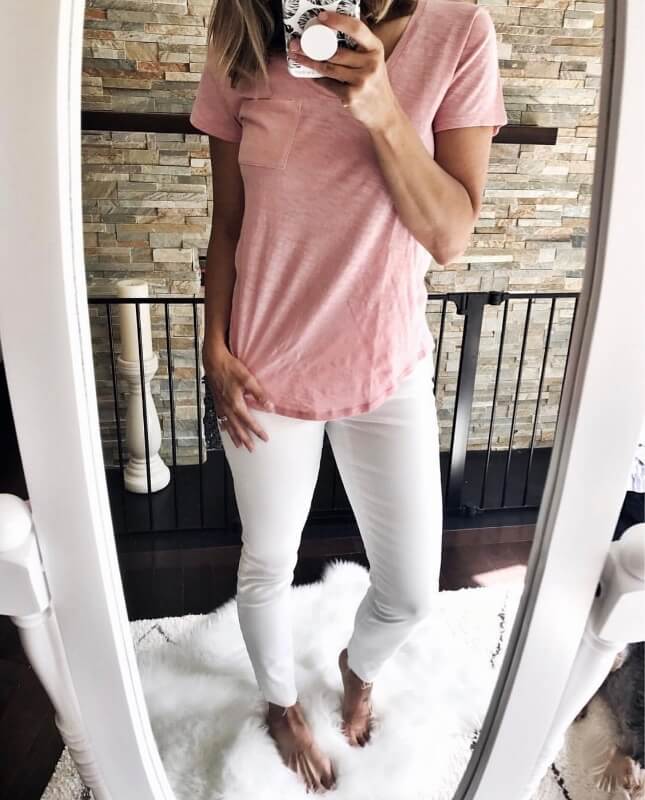 Labor Day Sales, white denim and tee