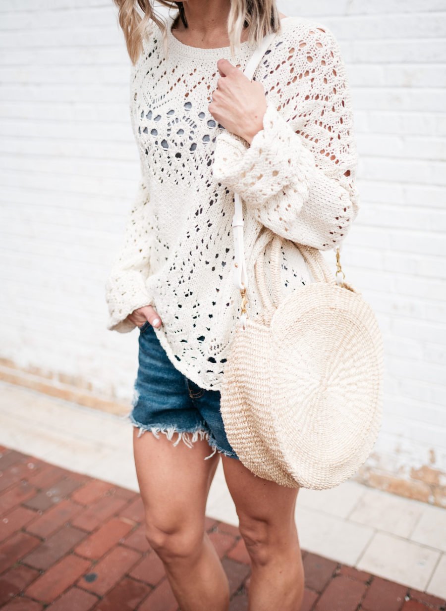Summer essentials, circle straw tote