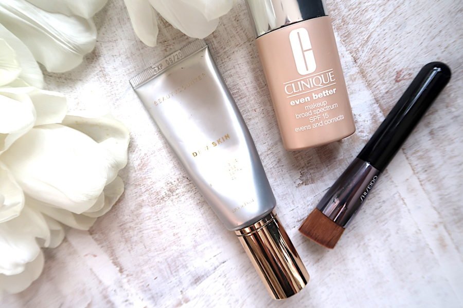 Moisturizer, brush, makeup