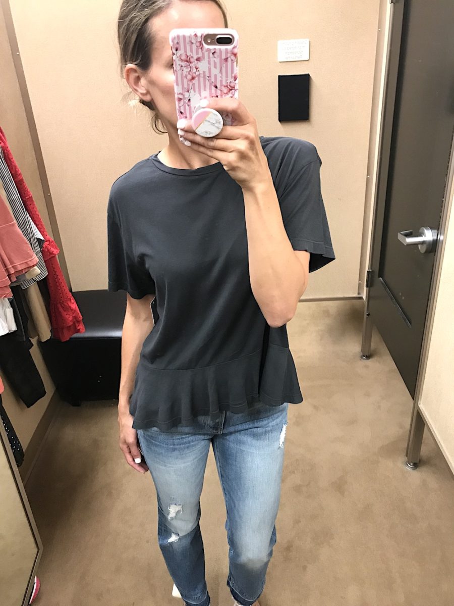 Nordstrom half-yearly sale, peplum tee and denim