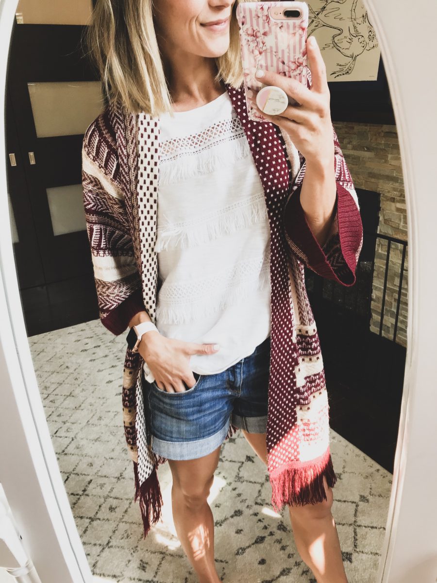 Lightweight fringe cardigan