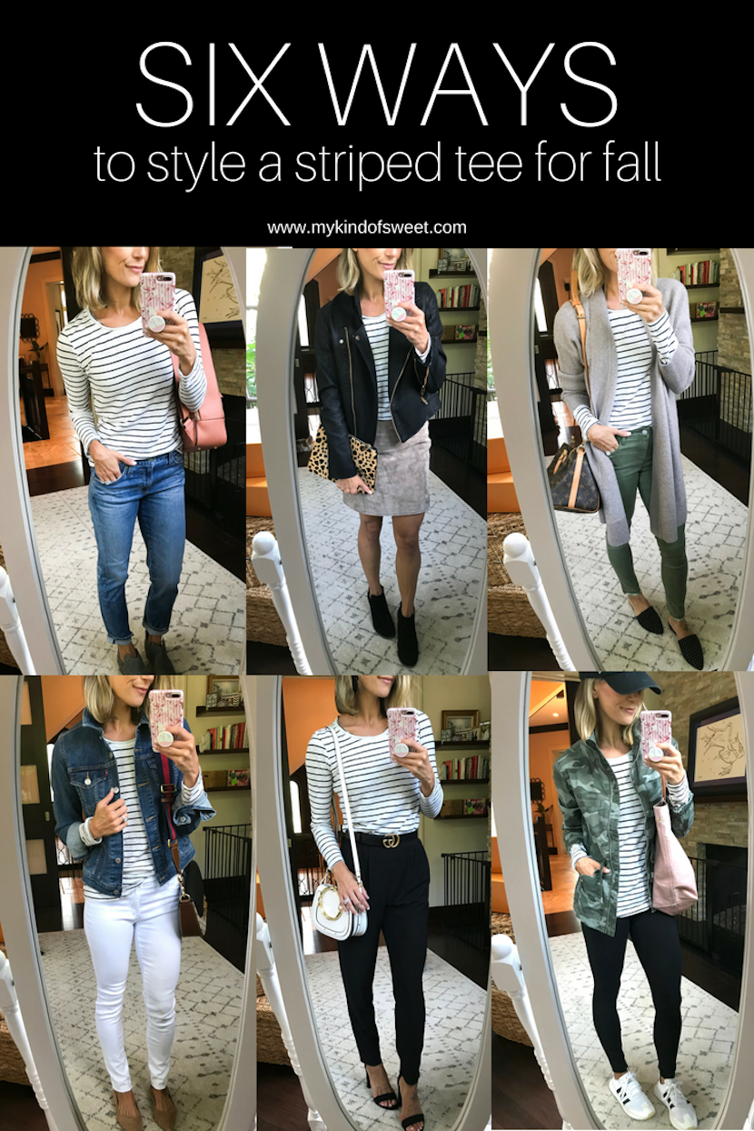 Six ways to style a striped tee for fall