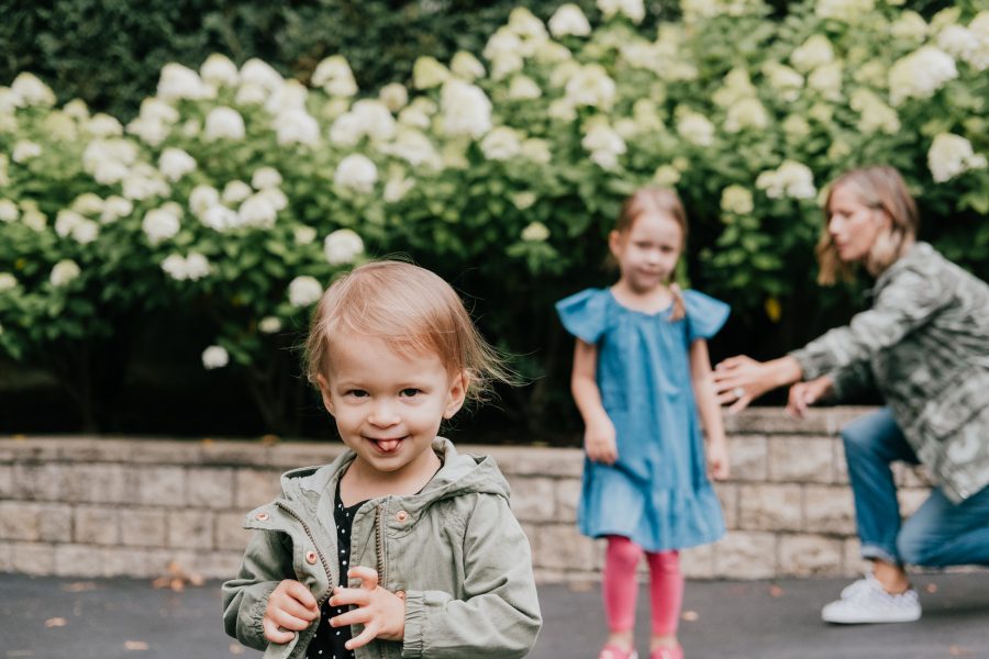 Back to school style, preschool girl's dress and leggings