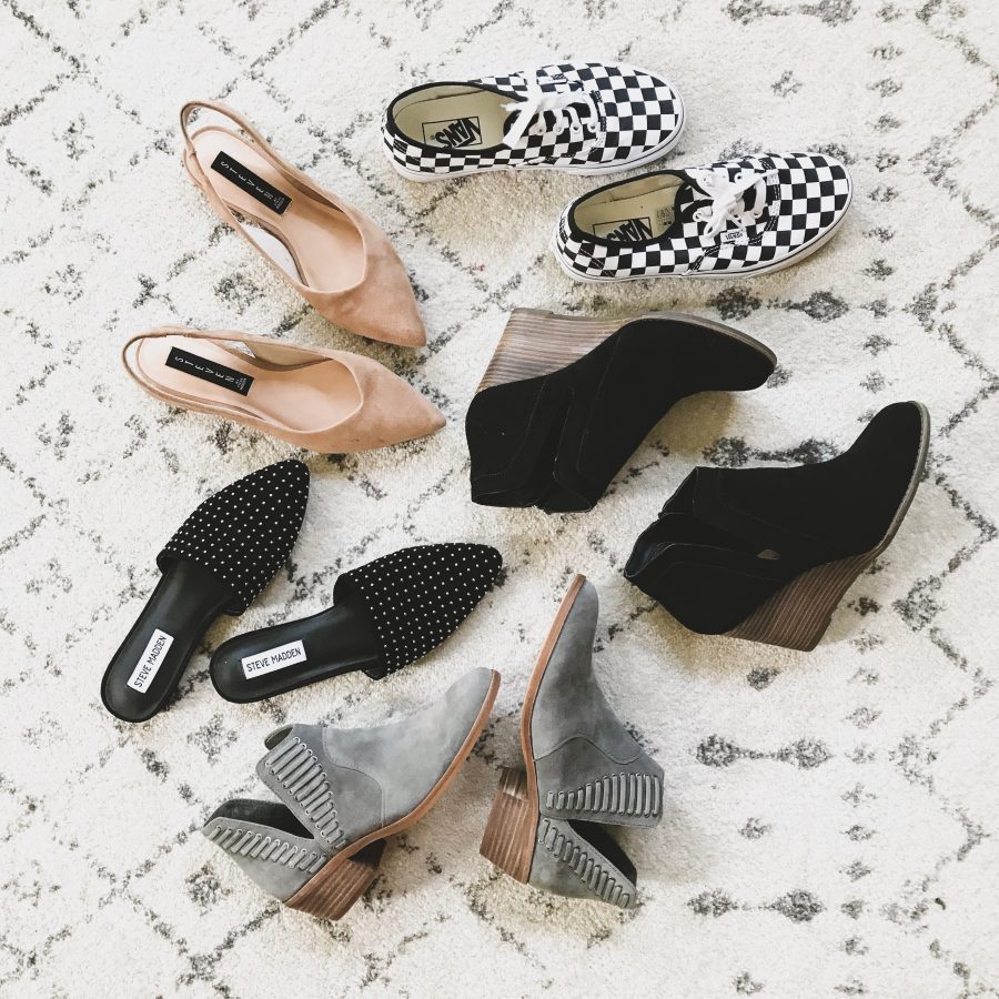 Sneakers, slides, and booties