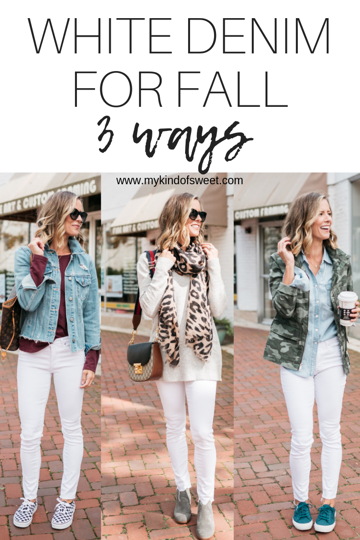 White denim for fall, 3 ways