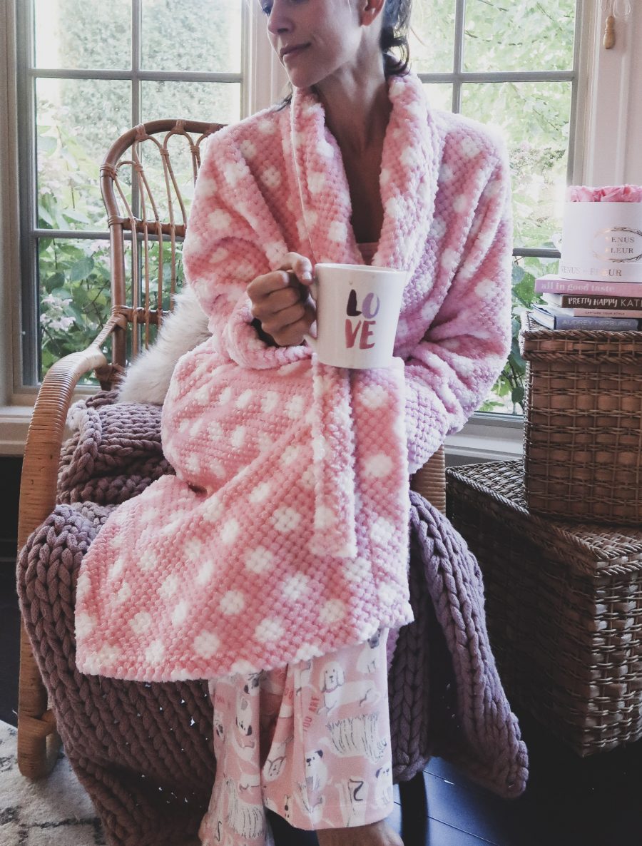 Pink robe, pink October, celebrating strong women