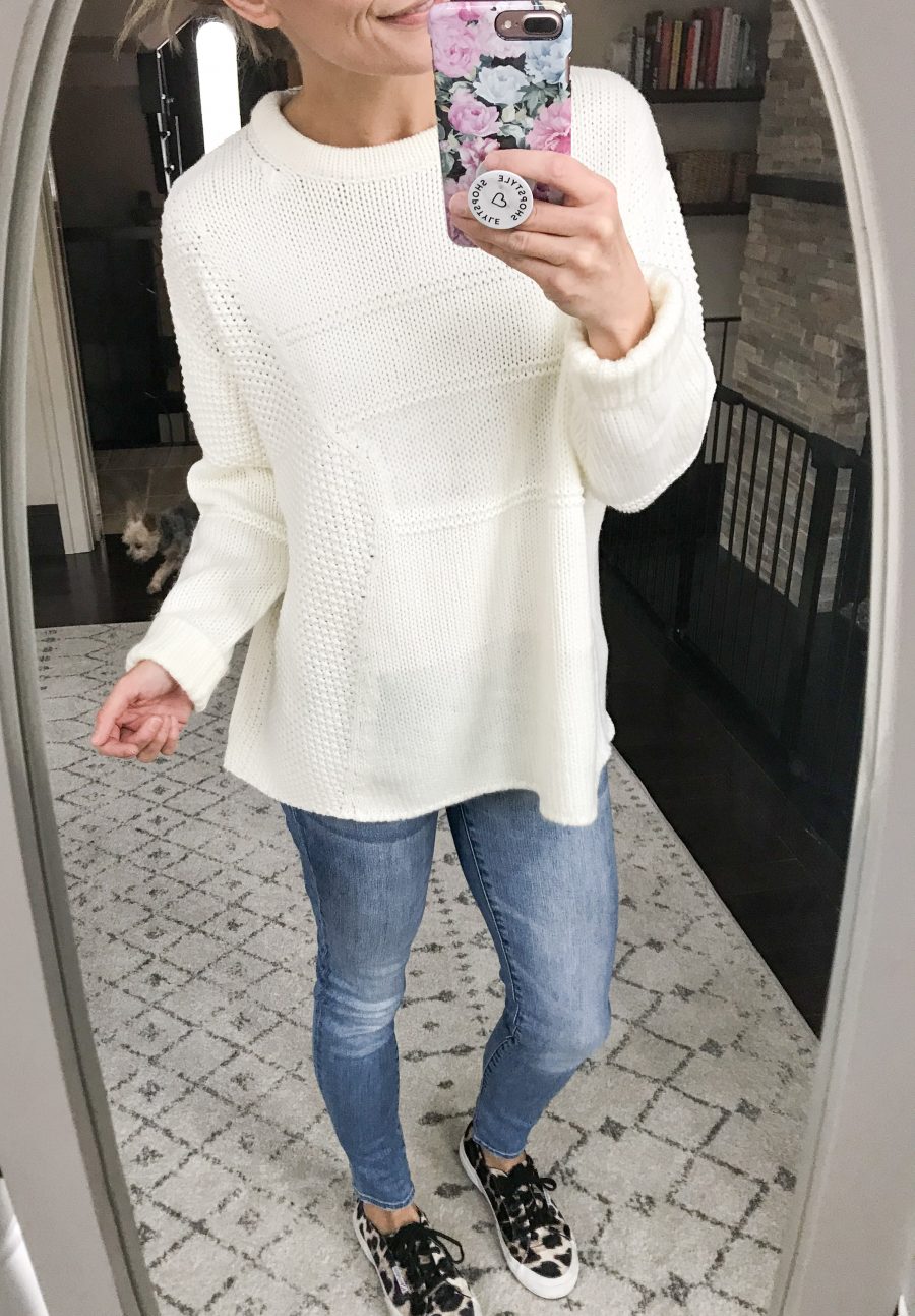 November Amazon haul, cable knit sweater