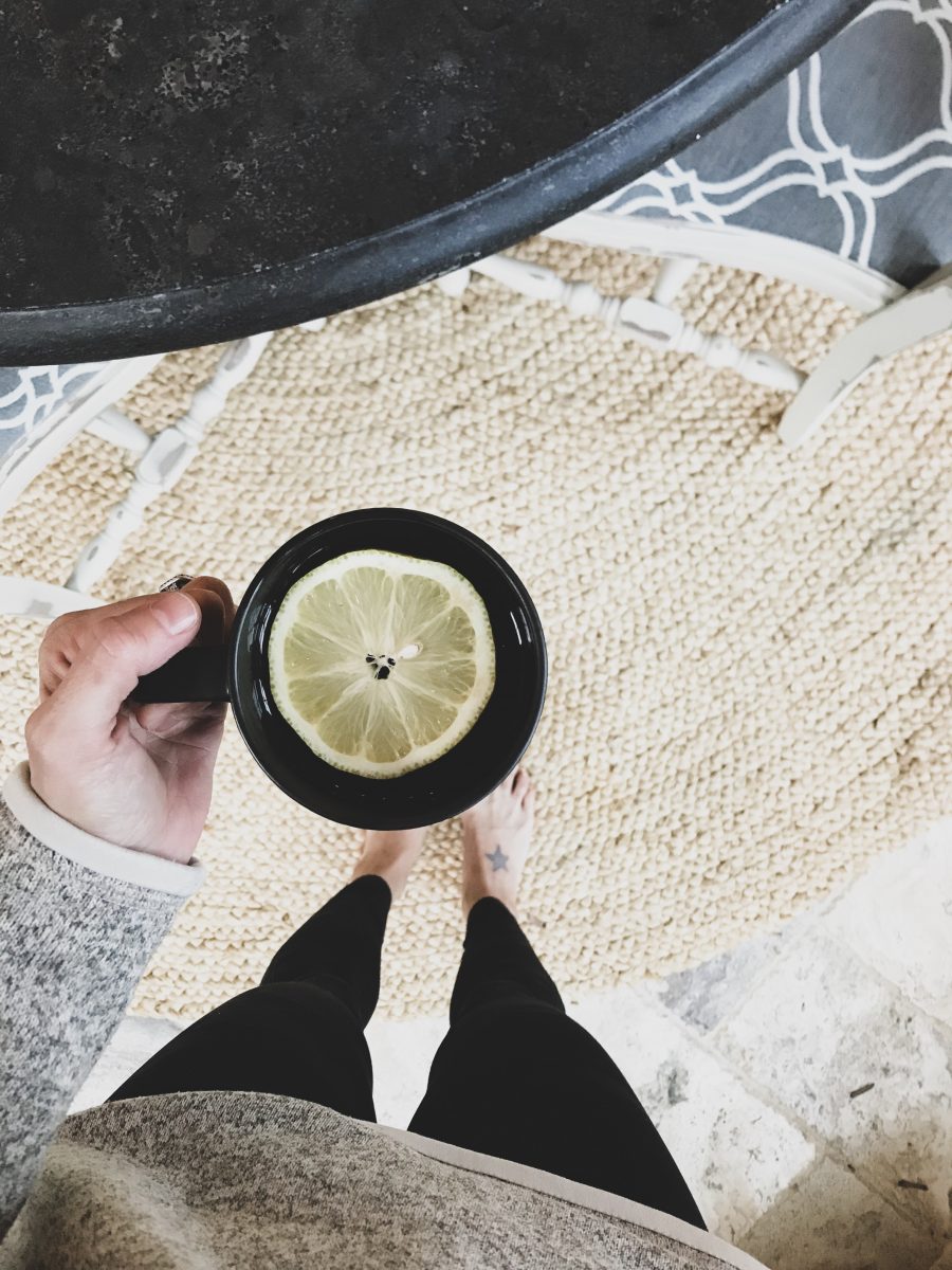 Hot lemon water