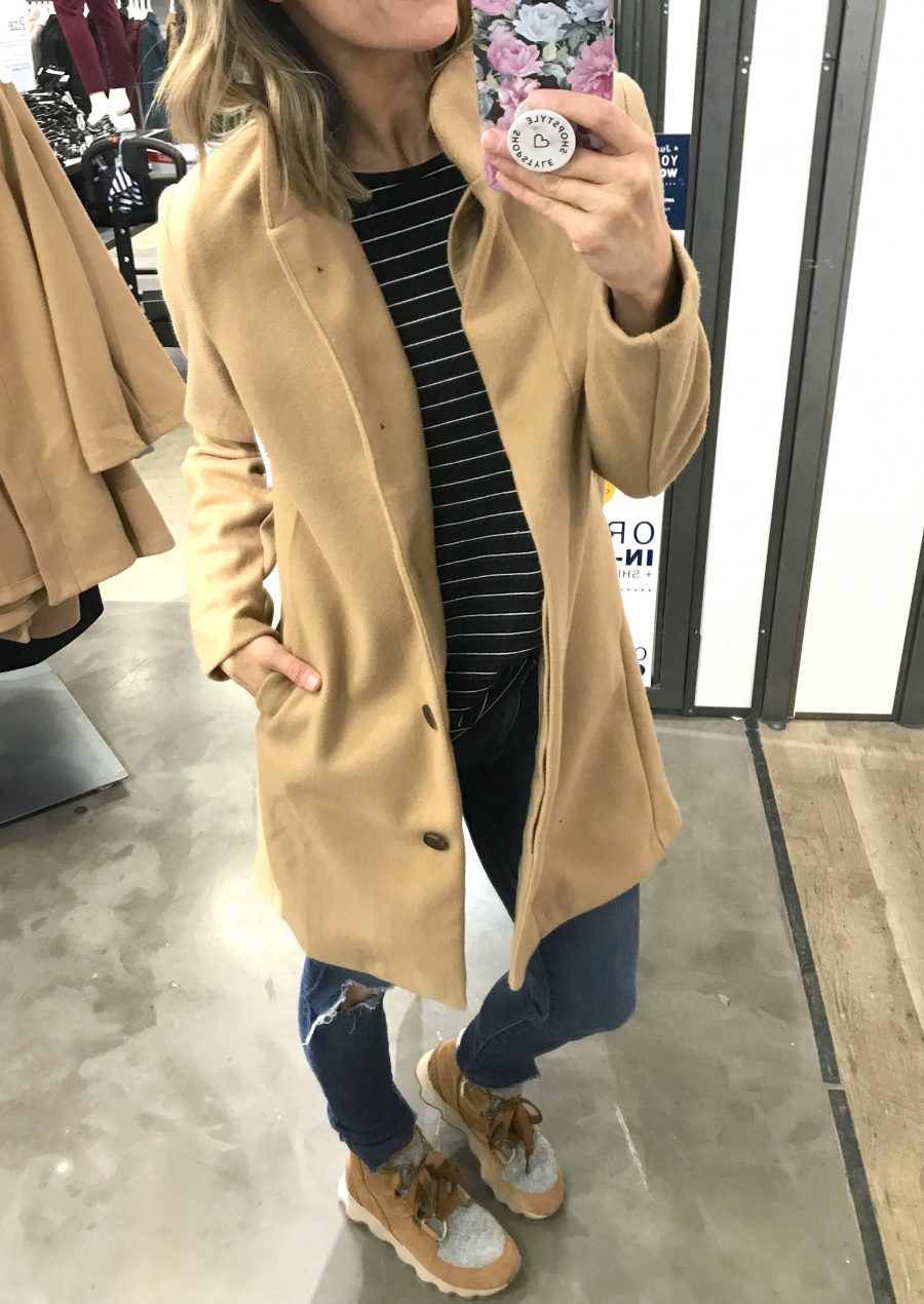 Funnel neck coat