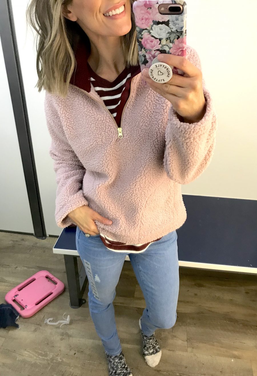 Old Navy winter try on haul, sherpa pullover