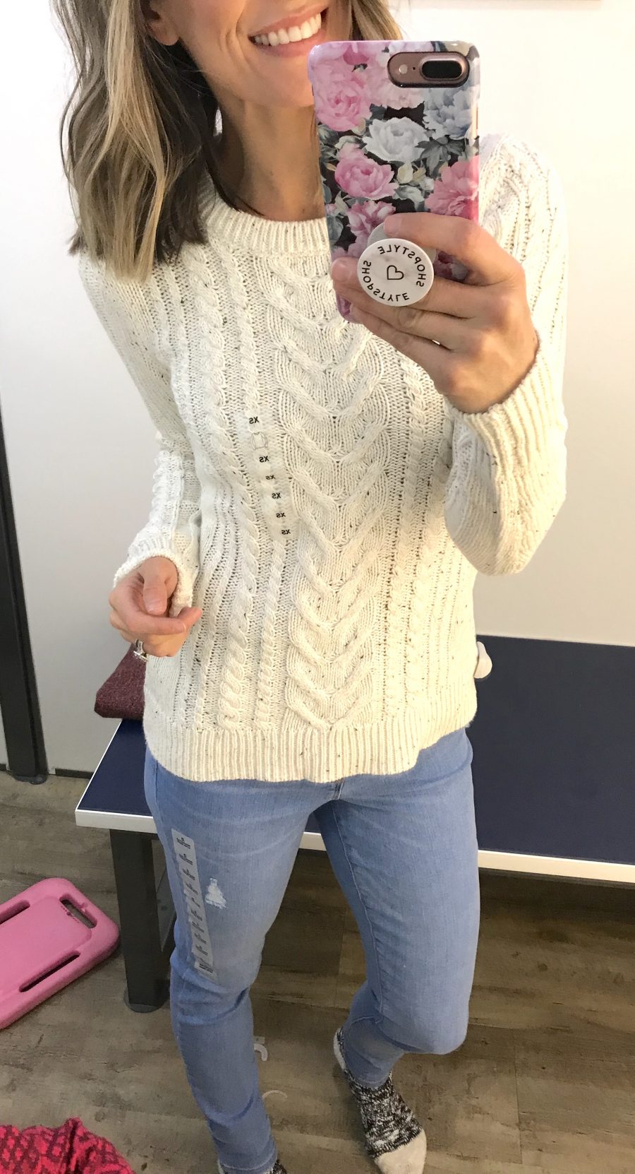 Cable knit sweater