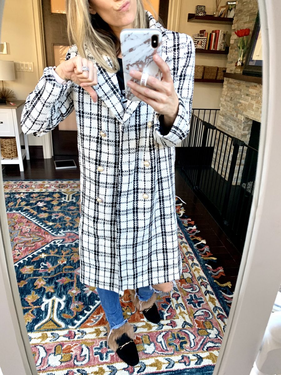 Shein double-breasted coat