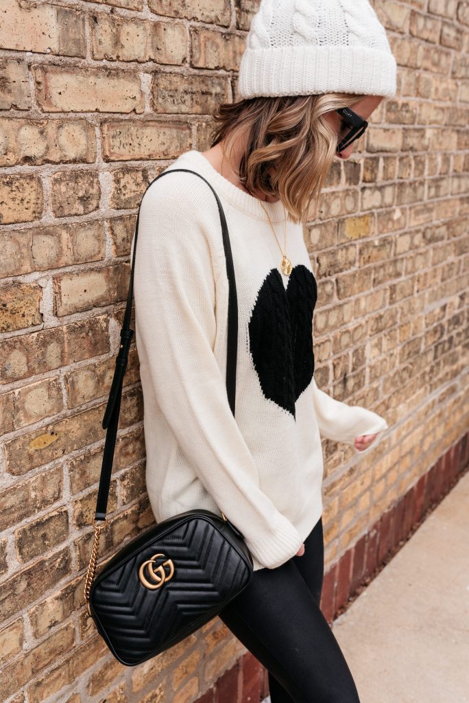 Heart sweater and beanie