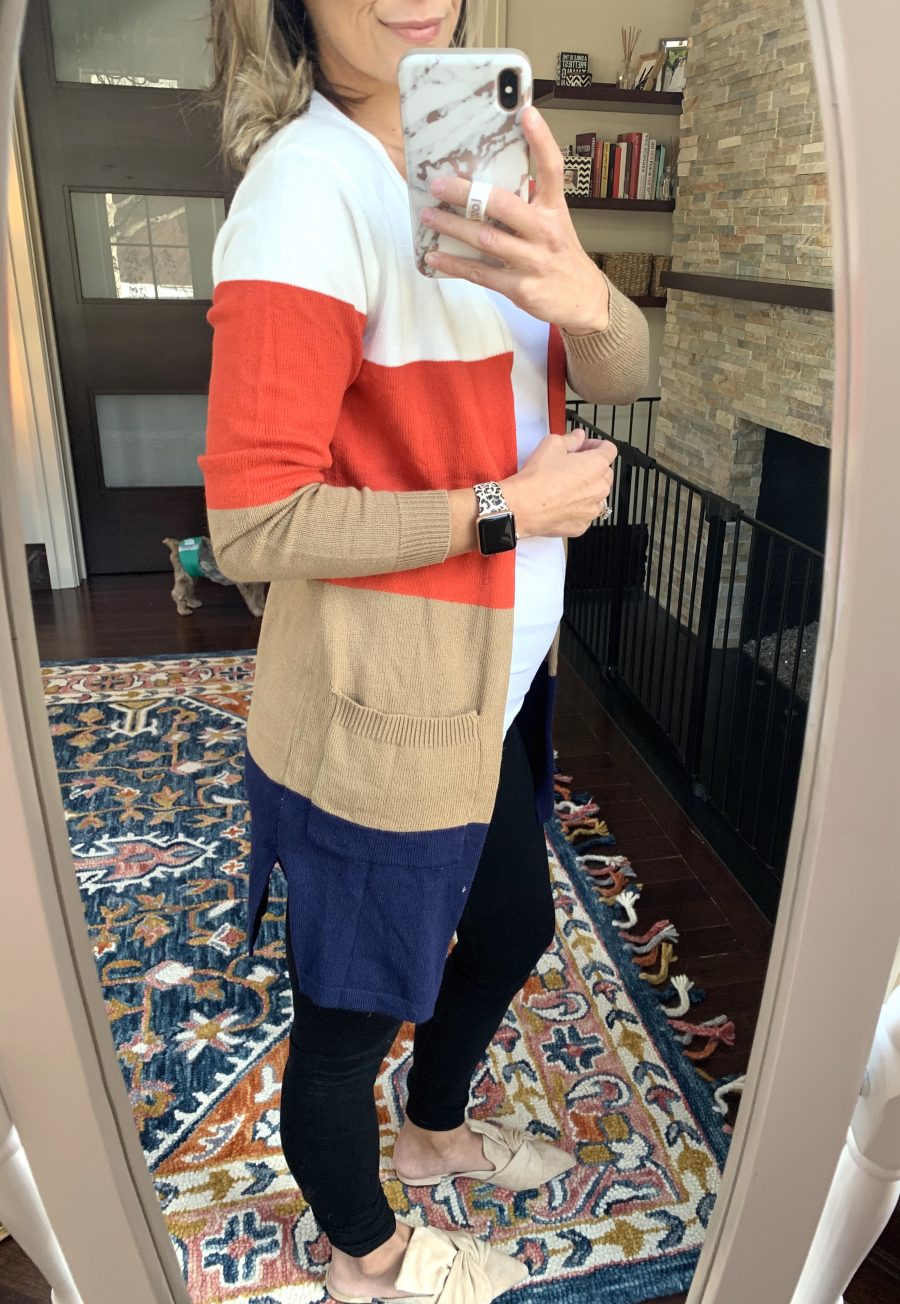 Amazon fashion, color block cardigan