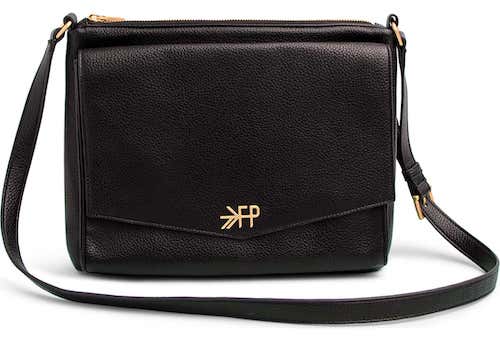 Faux leather cross body diaper bag