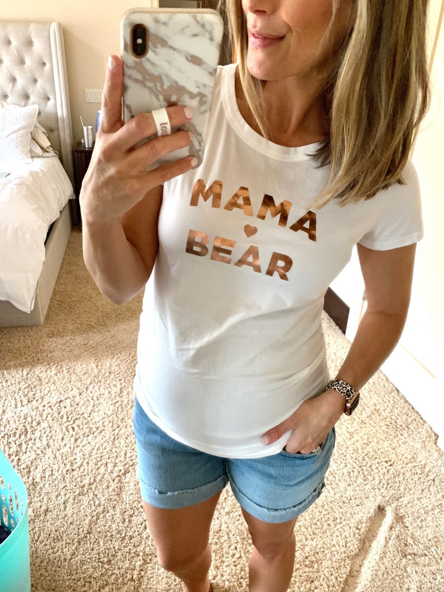 Mama bear tee and shorts