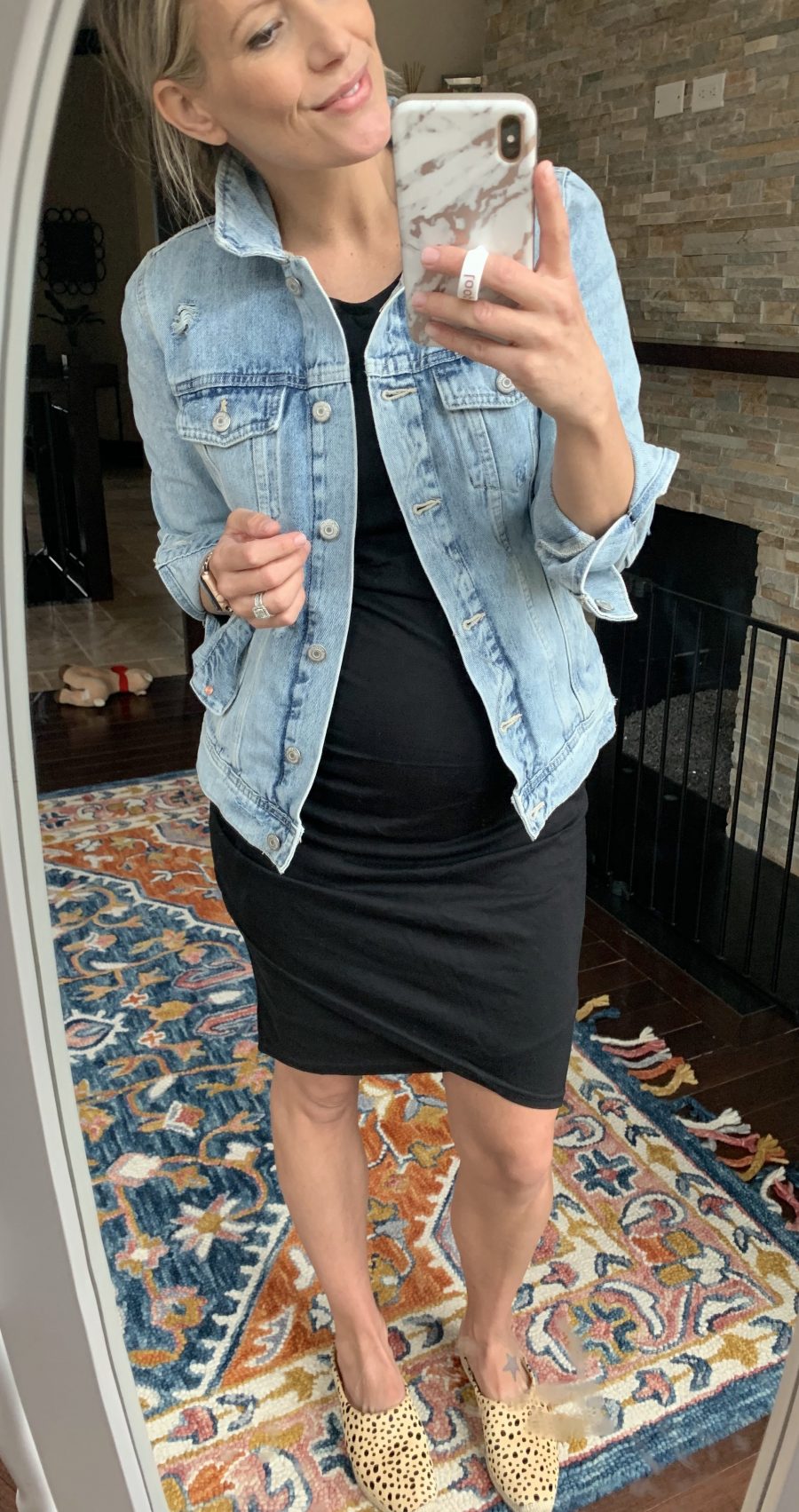 top selling items of April: distressed denim jacket and cotton dress