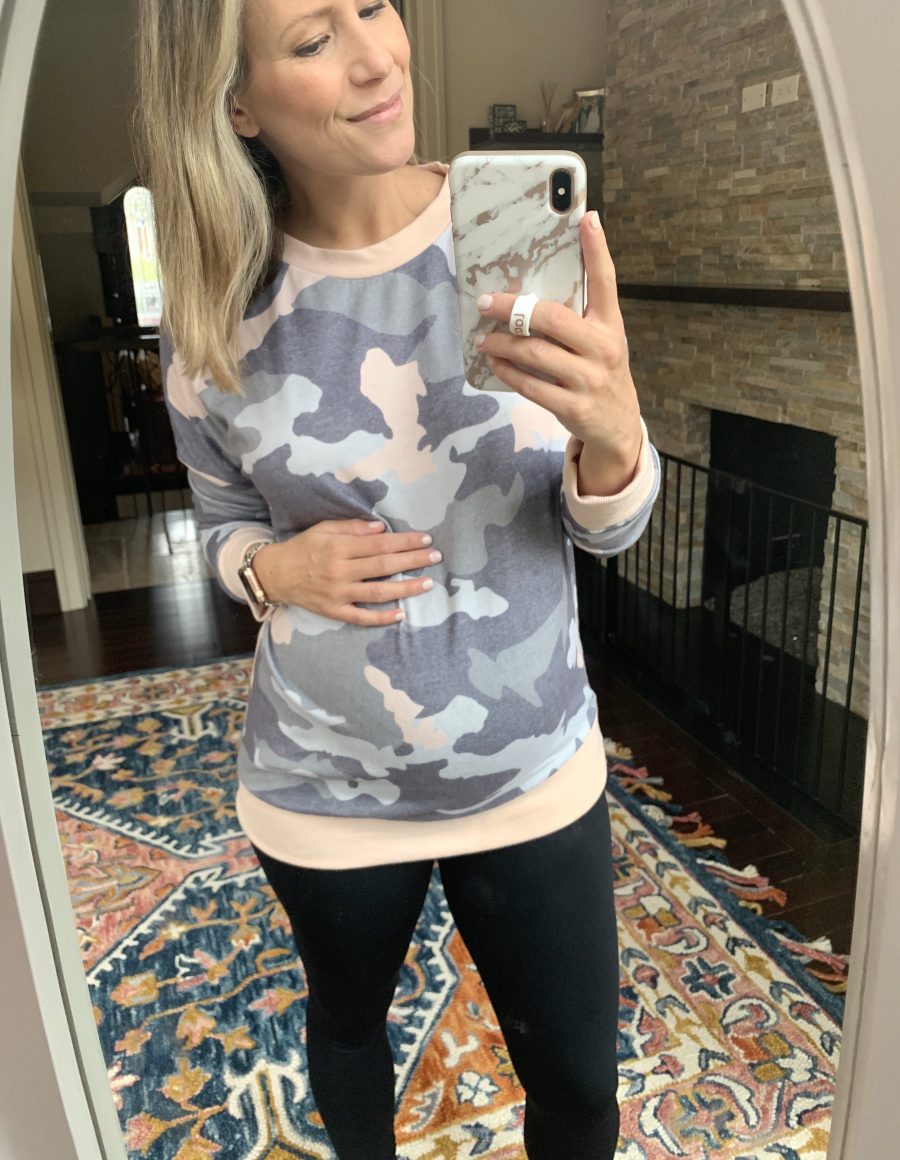 #ootd round up, camo sweatshirt and leggings