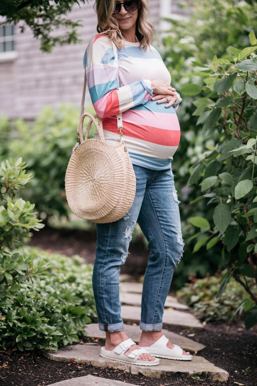 Best sellers of June, striped tee and sunglasses