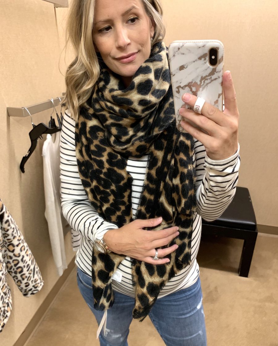 Try on haul, striped top and blanket scarf