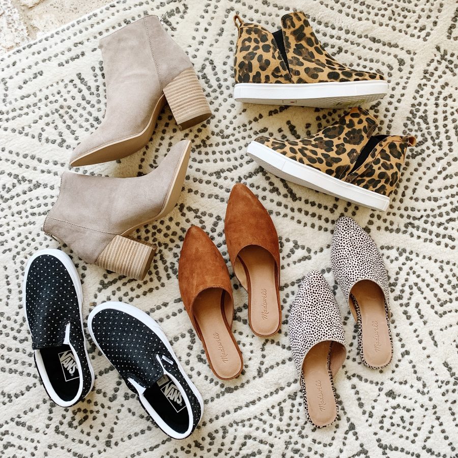 Booties, mules, wedge sneaker, slip ons