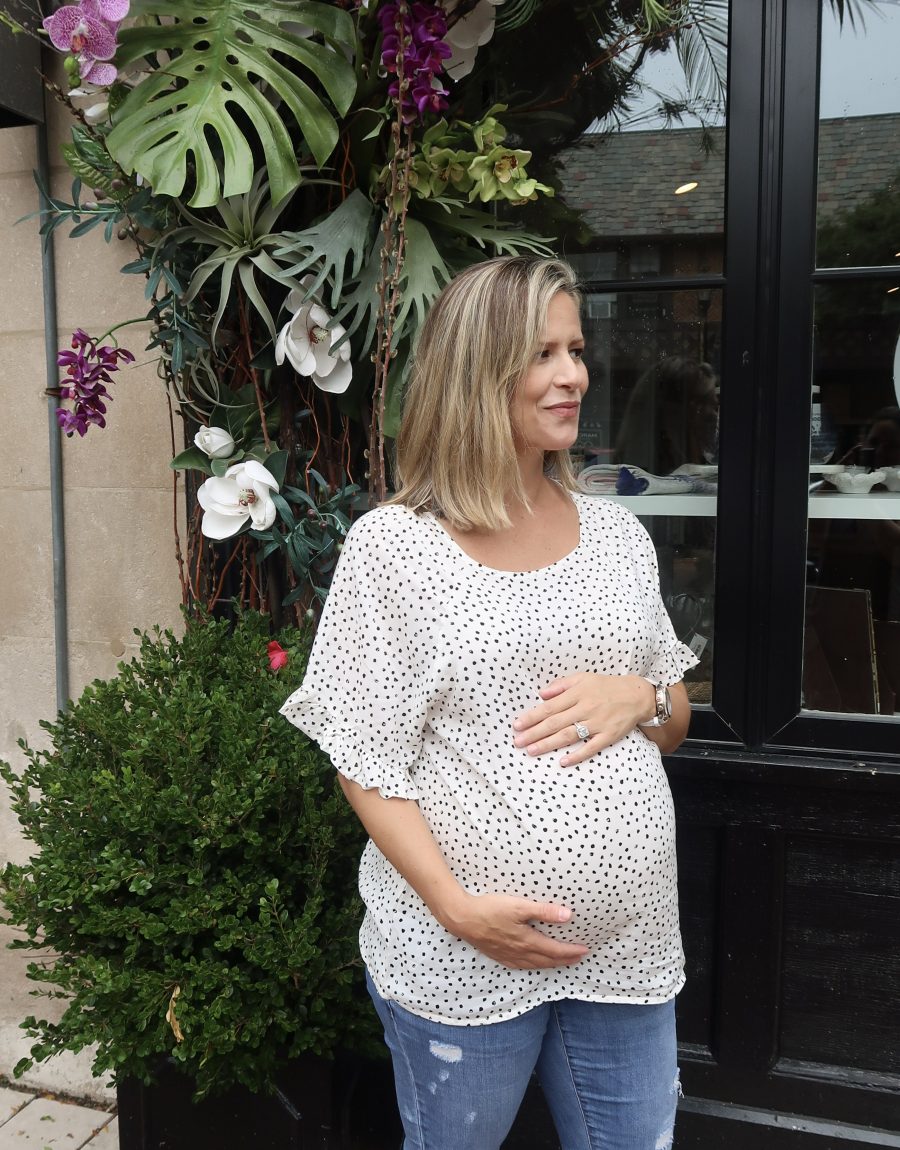 Pinkblush maternity polka dot top