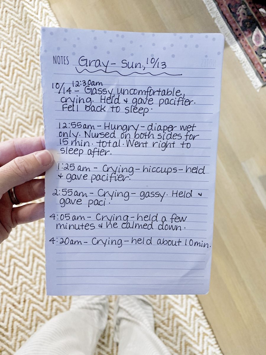 Night nanny notes
