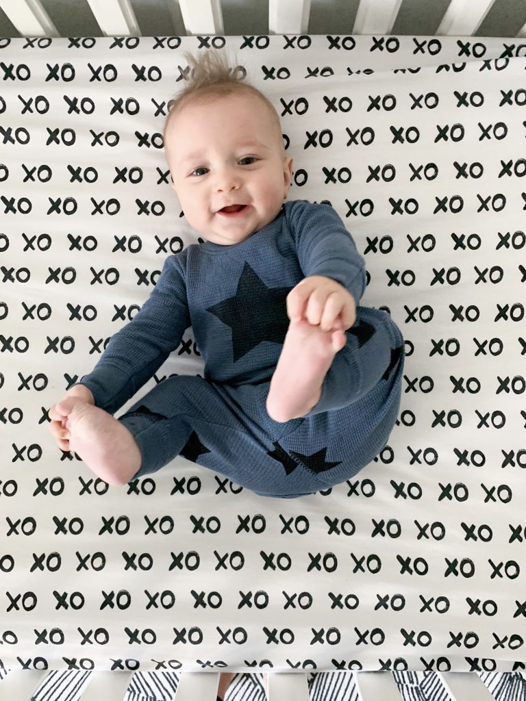 The months with Baby Gray are flying by... I'm sharing his milestones, sleep schedule, breastfeeding, and favorites.