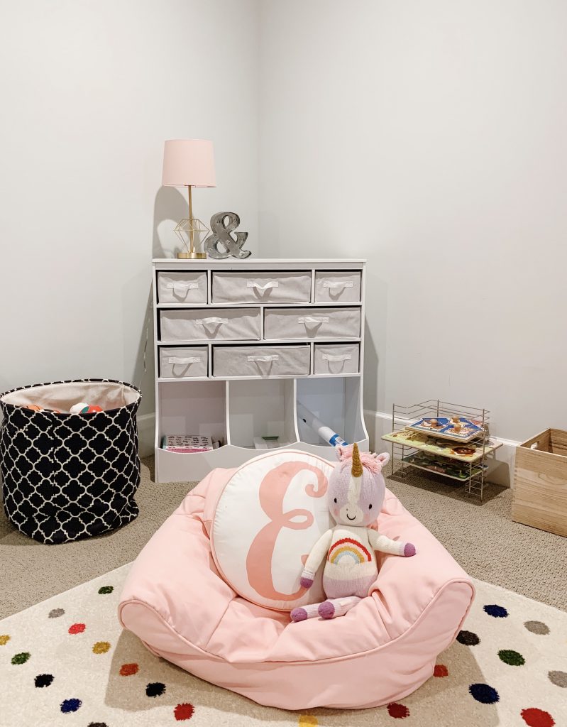 I'm finally sharing an update on the playroom organization process including my favorite shelves and baskets, toys, and decor.