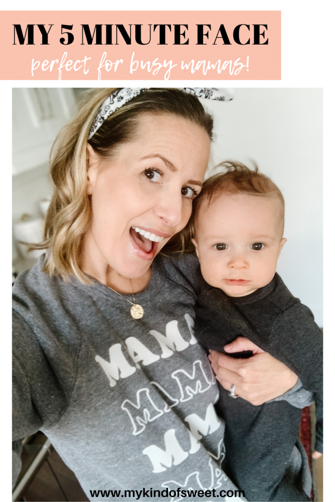 As a mom of three littles, it's hard to make time to get ready, so I'm sharing a 5 minute makeup routine routine to help you feel good.