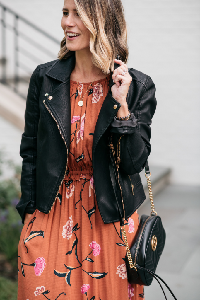 This floral maxi dress is SO pretty. It's less than $30 and comes in a few other colors/patterns. It's flattering and the details are so pretty.