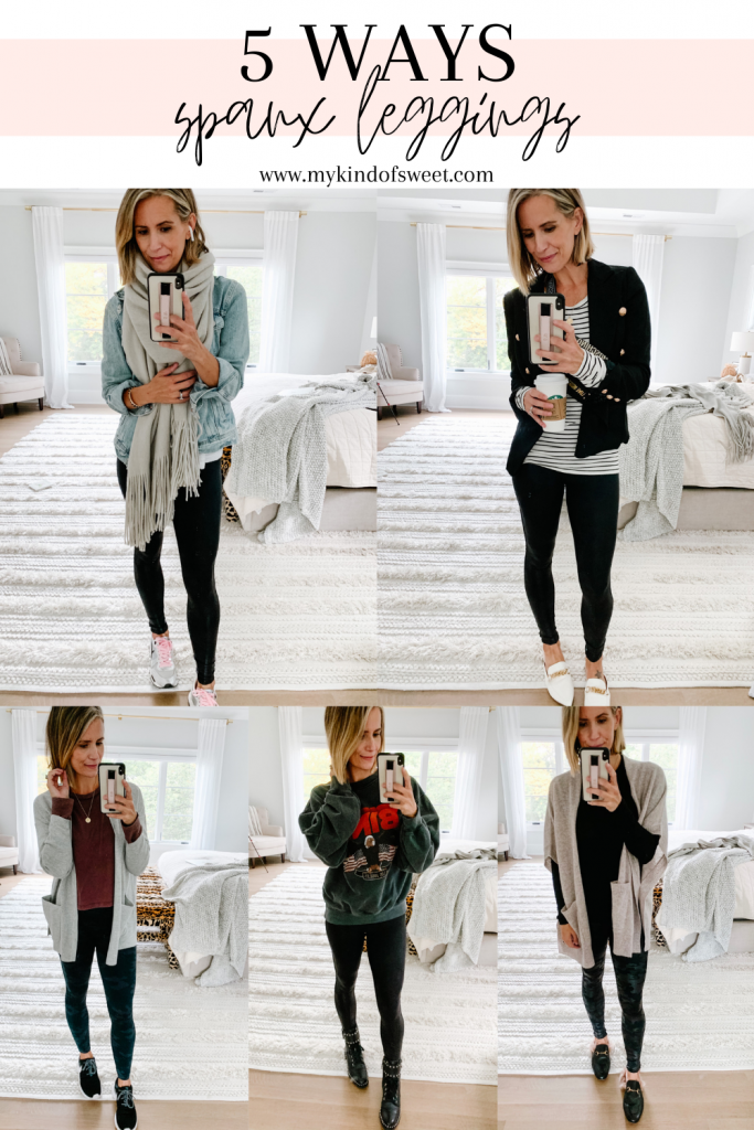 Styling Spanx faux leather leggings five ways
