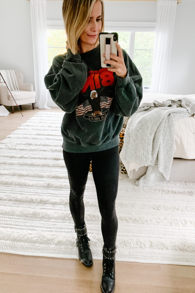 Styling Spanx faux leather leggings five ways