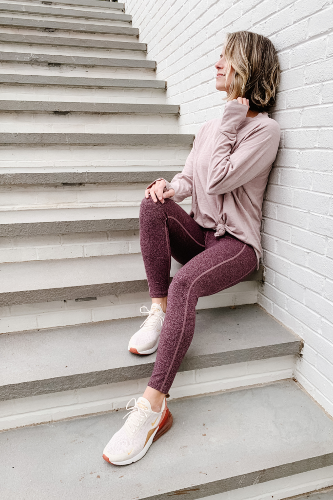 Athleisure: RELAXED LONG SLEEVE TEE + LIVE IN POCKET LEGGINGS