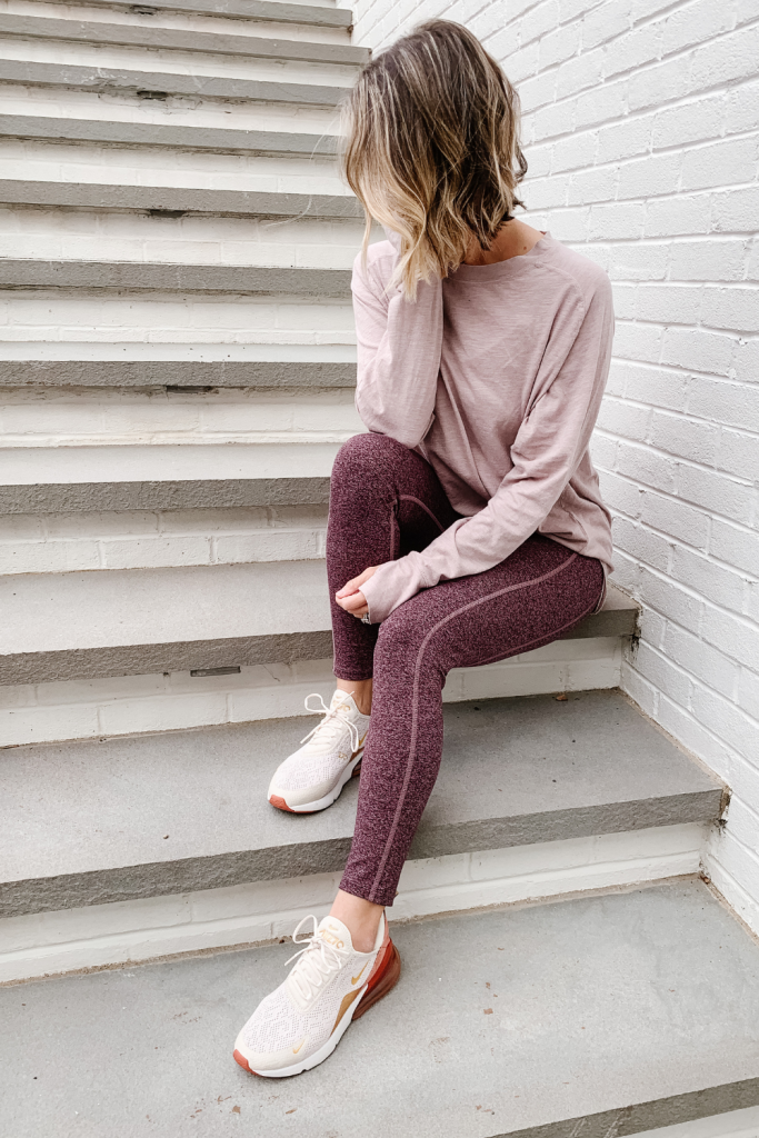 Athleisure: RELAXED LONG SLEEVE TEE + LIVE IN POCKET LEGGINGS