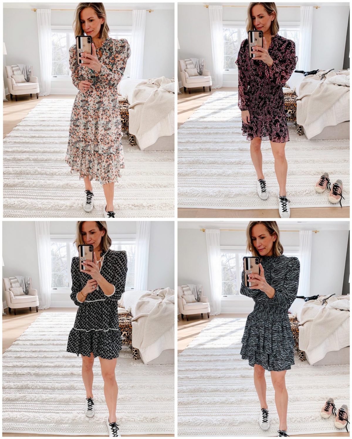 4 Spring Dresses Styled With Golden Goose Sneakers