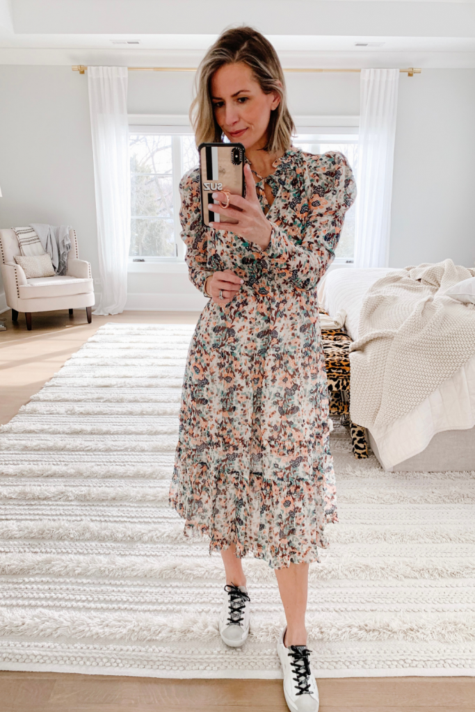 Taking a break from The Friday Five to bring you 4 spring dresses styled with Golden Goose sneakers for a local magazine photoshoot.
