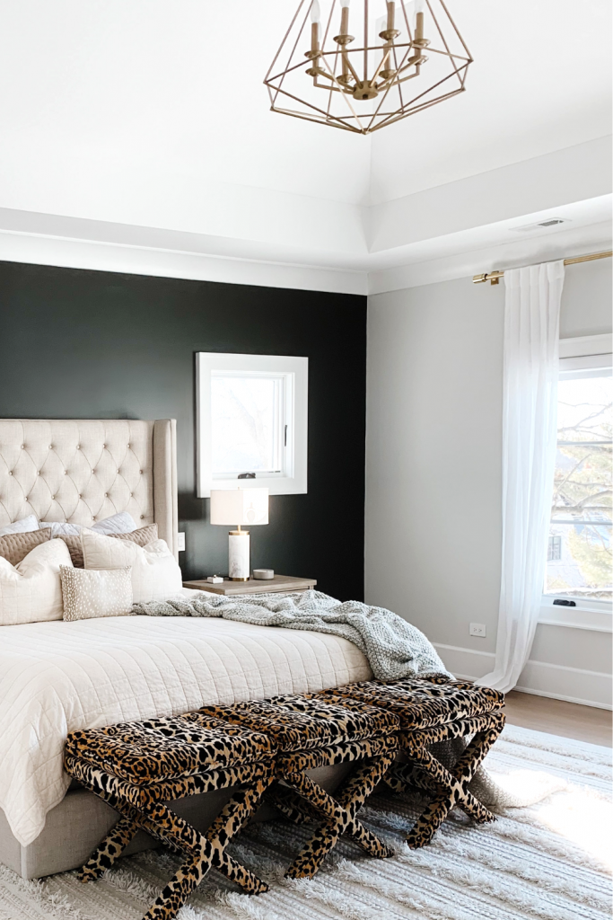 Today I'm sharing a cozy and chic master bedroom update featuring a black accent wall to make all the accents pop. 