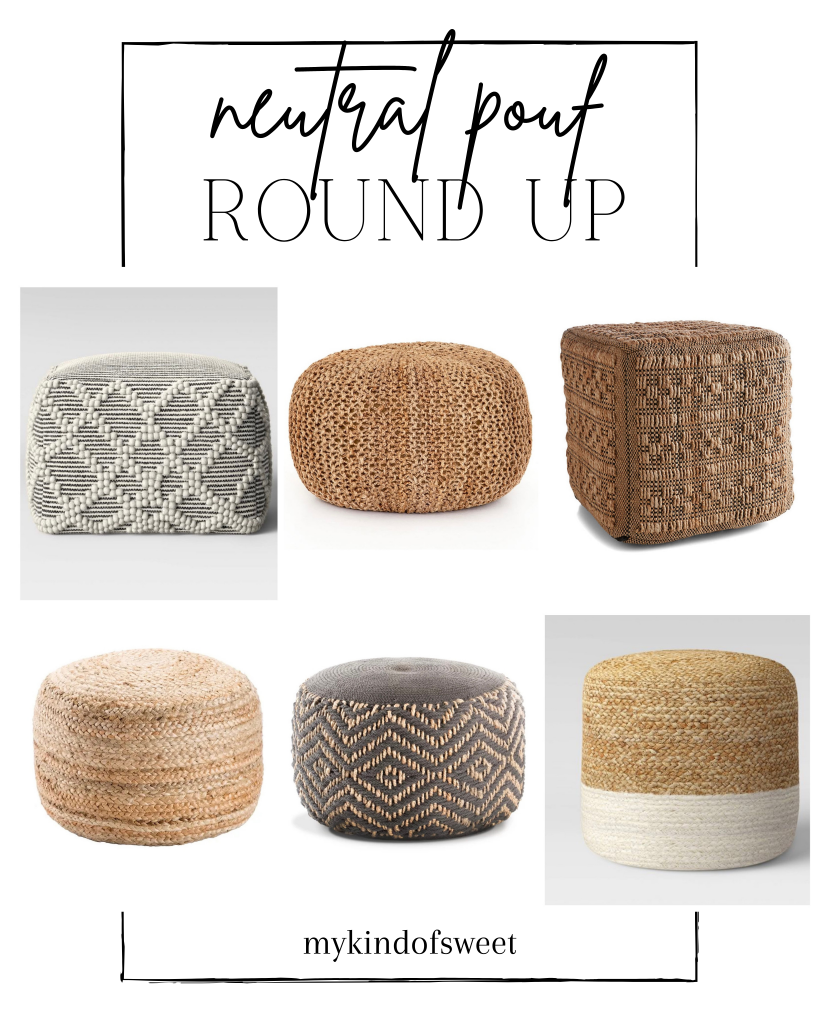 A few new home finds, neutral pouf round up