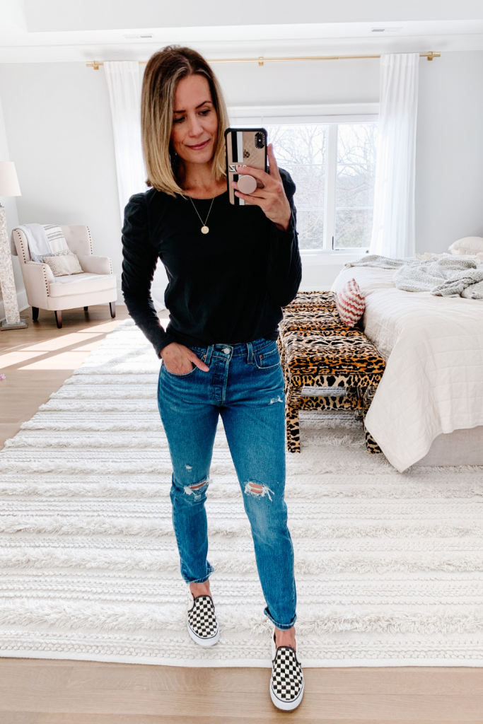 My recent target finds, ruched sleeve tee