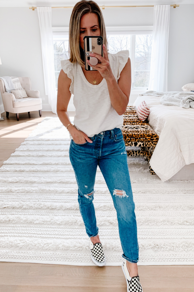 My recent Target finds, ruffle tank