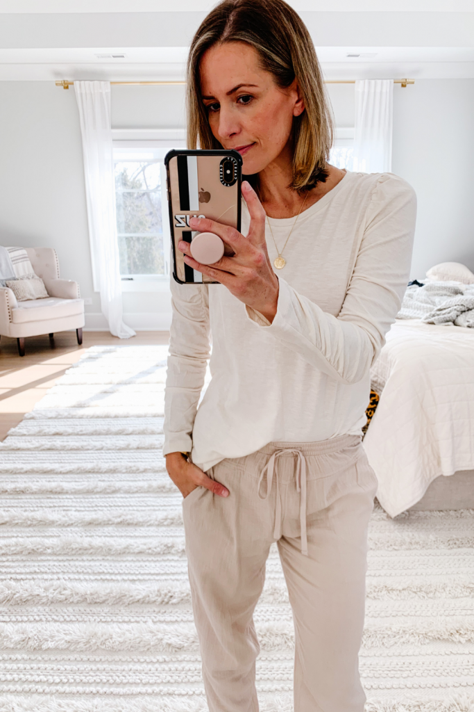 My recent Target finds, ruched sleeve tee and lounge pants