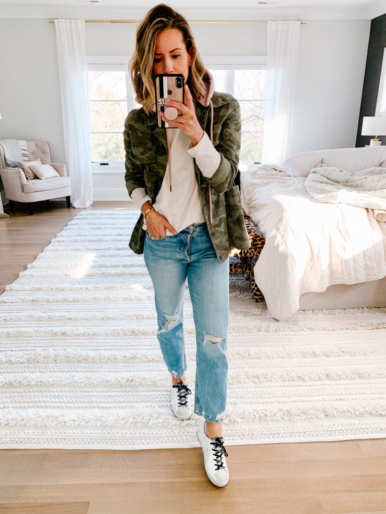 Camo Jacket + Crop Jeans